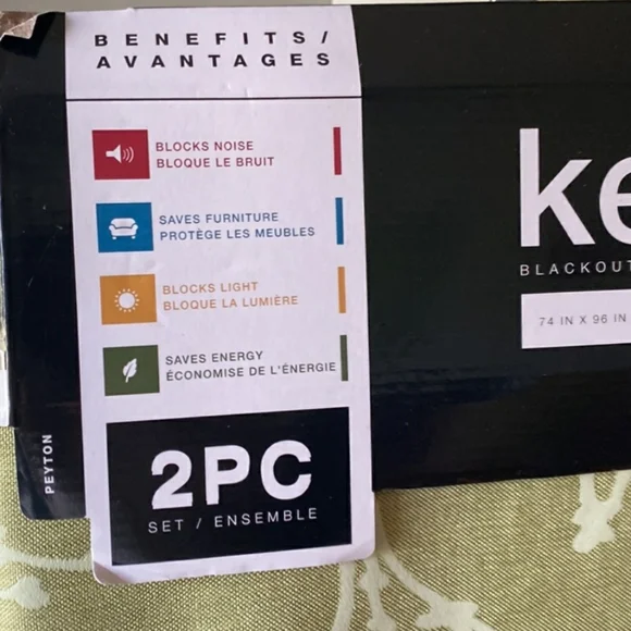 Curtain Panels, Set of 2, 96" Length - Picture 3 of 4